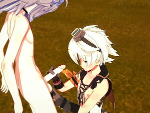 Genshin Impact Yaoi Bennett Handjob and fucked by Razor Japanese asian manga anime game porn gay