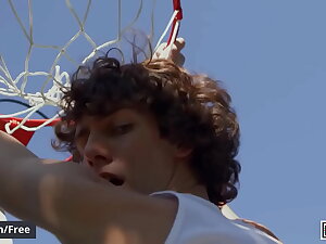 Cristiano & Leo Louis Play Basketball Wearing Short That Shows His Big Dick Goes Up And Down When He Jump - MEN