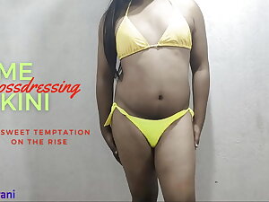 LIME BIKINI - CROSSDRESSING BY INDIAN SHEMALE - PART 1