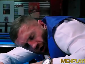 Hunk in classy suit pounded after being slapped with cock