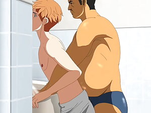 The 19year old virgin twink is wanting the horseshit of a 55 year old straight mature bear - hentai yaoi