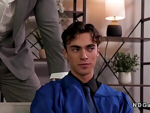 Stepson spanked and anal fucked in living room