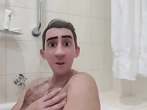 Step Gay Dad - Bath Buddies - Hot house with sexual vibrations so thick it ends up all over stepdad's sexy toes - Manlyfoot