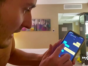 random bareback grindr hook up in hotel room with hot twink and muscle jock lad