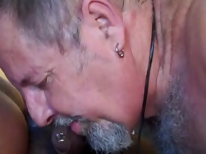 Sucking fat short black  bear cock