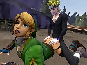 Naruto fucking Link in doggy style