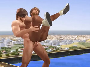 Hunk Sims 4 - Hot with an increment of sweaty gay sex by the pool in summer heat (very NSFW)